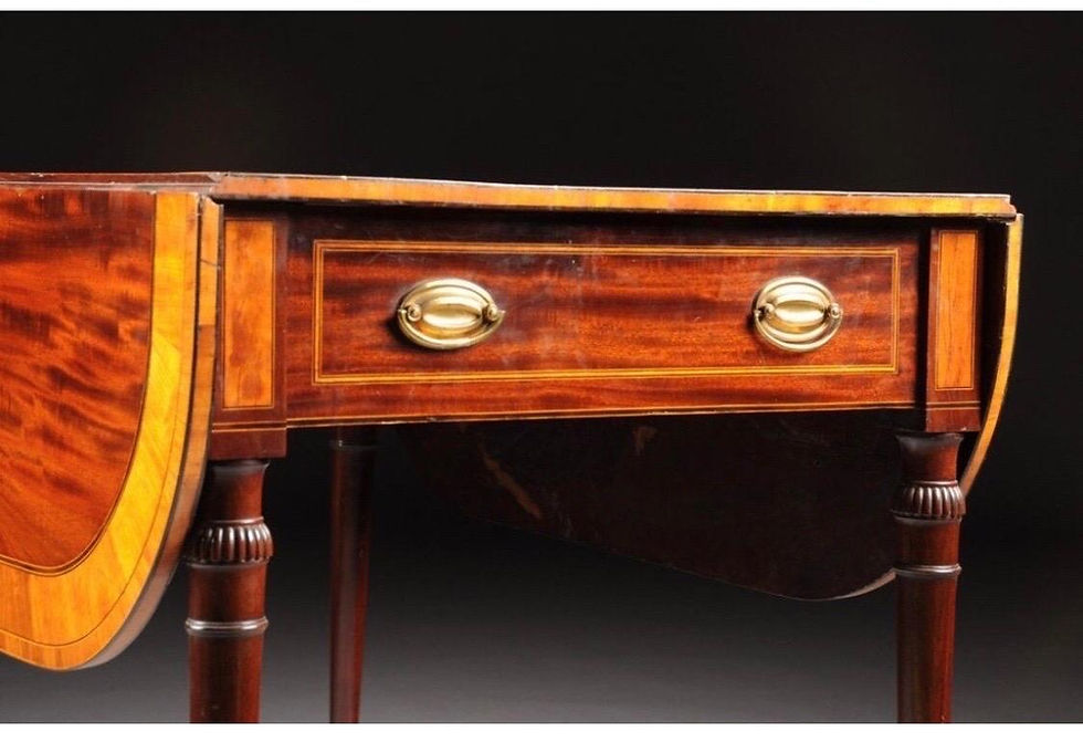 Thumbnail: Early 19th Century American Federal Mahogany Inlaid Drop-Leaf Table