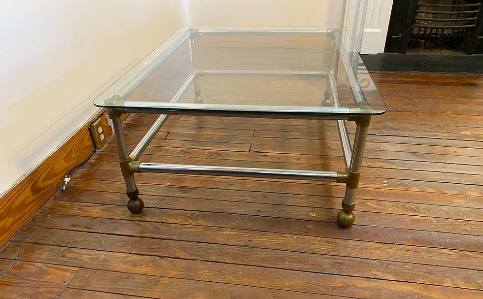 Thumbnail: Midcentury/Modern Aluminum, Brass and Glass Coffee Table