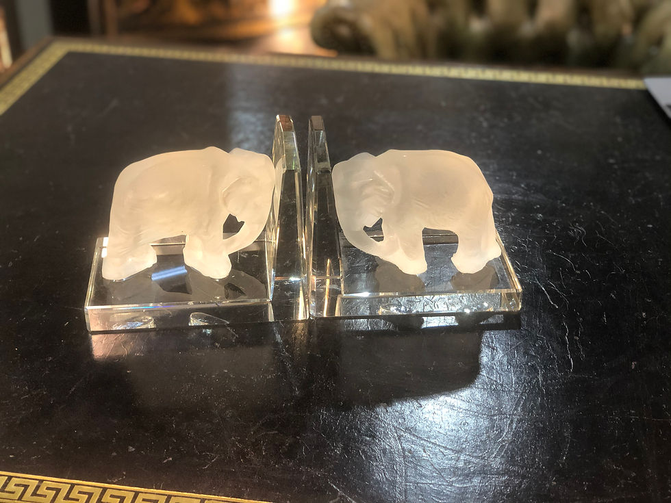 Thumbnail: Signed glass bookends