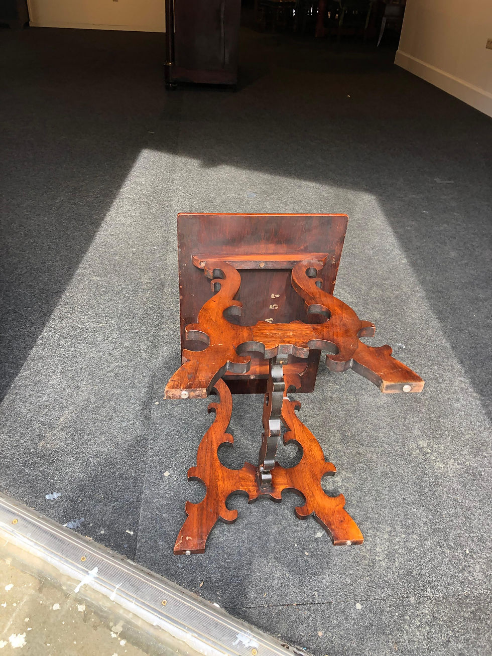 Thumbnail: Small Carved Spanish Walnut Side Table