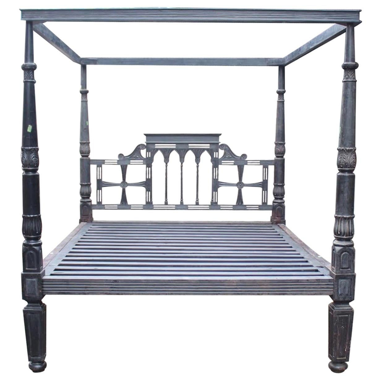 Incredible 19th Century British Colonial Rosewood King sized Bed