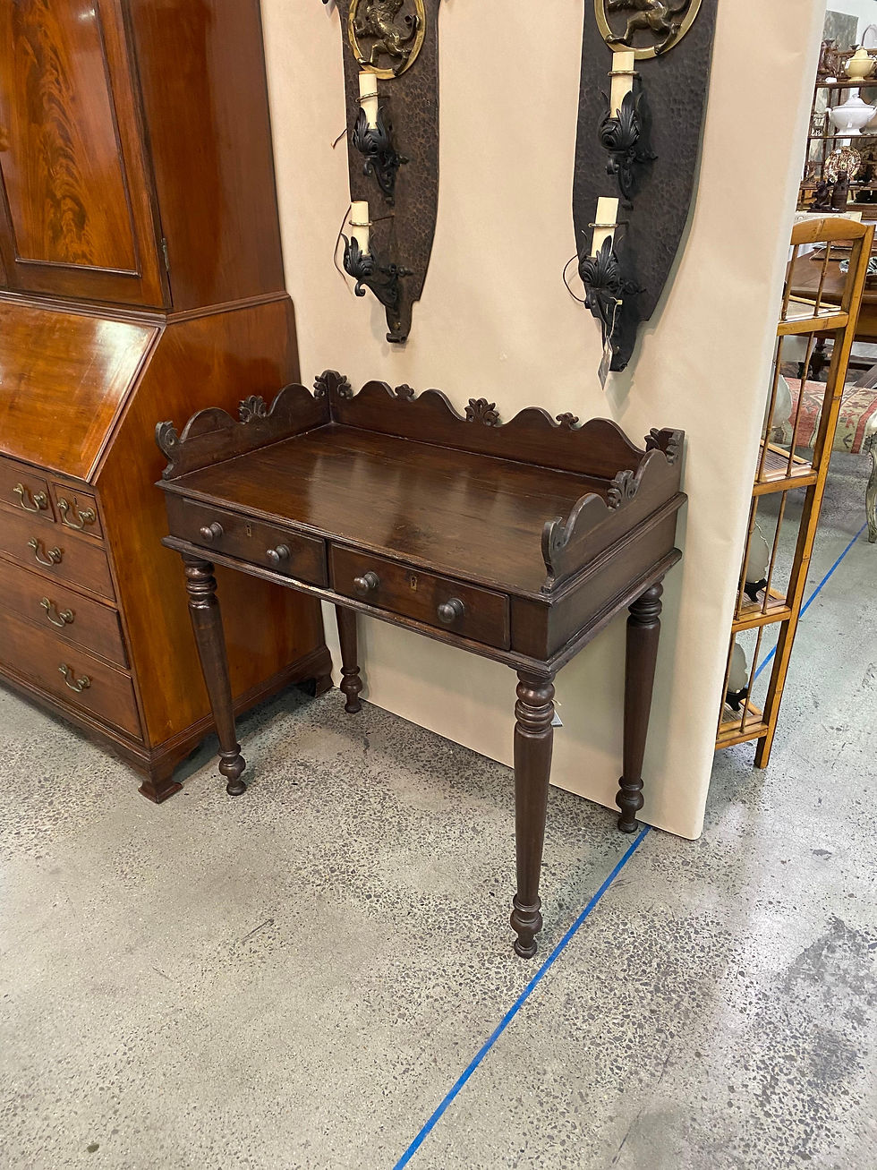 Thumbnail: 19th Century British Colonial Teak 2-Drawer Console from the East Indies