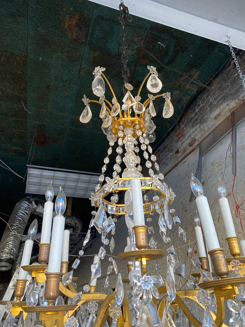 Thumbnail: Incredible Late 19th-Early 20th Century Louis XVI Style Rock Crystal Chandelier