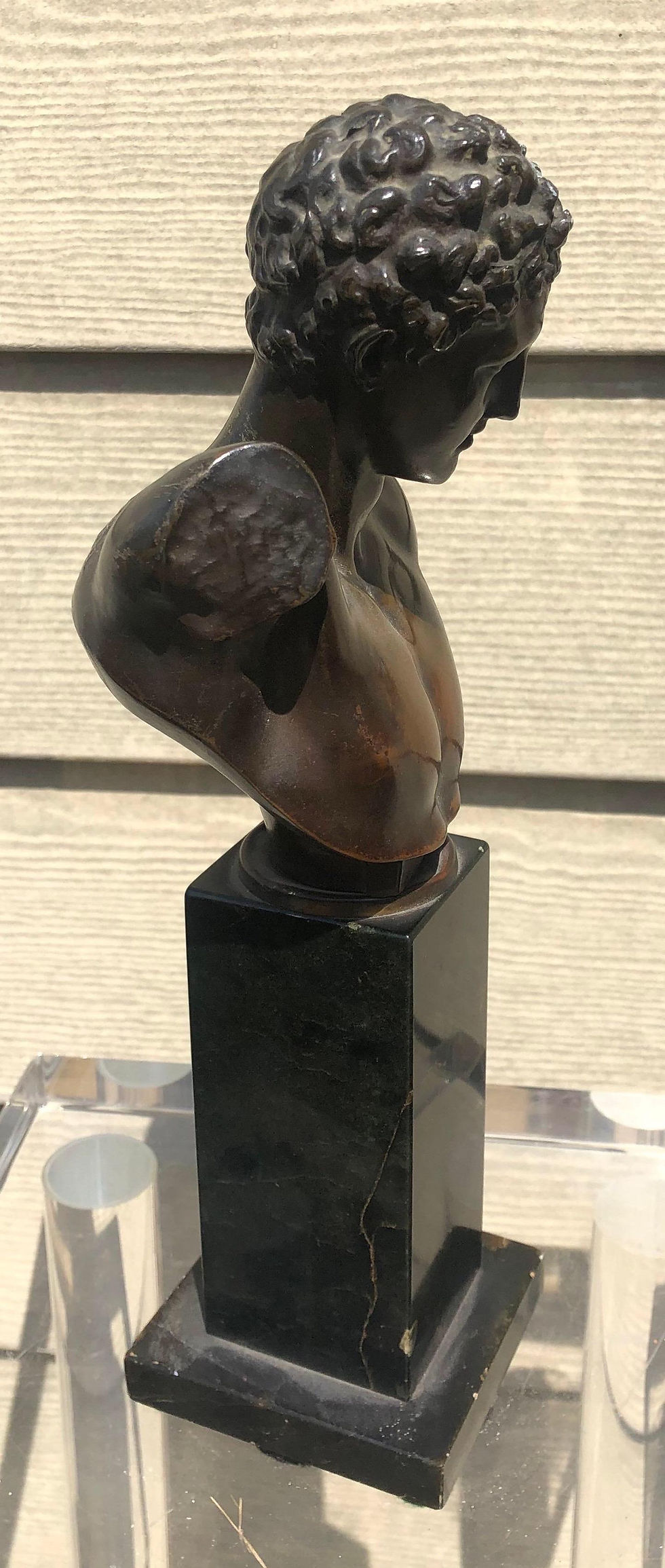 Thumbnail: Pair of 19th Century Italian Grand Tour Bronze Busts on Marble Stands