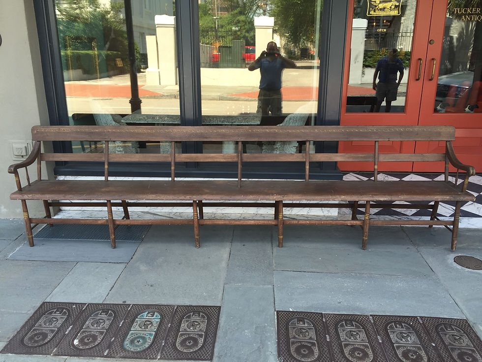 Thumbnail: Painted American hall bench