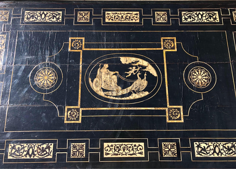 Thumbnail: 19th Century Italian Neoclassical Ebonized and Inlaid Table