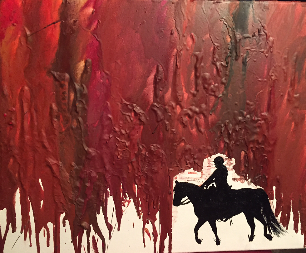 Rider Melted Crayon Art