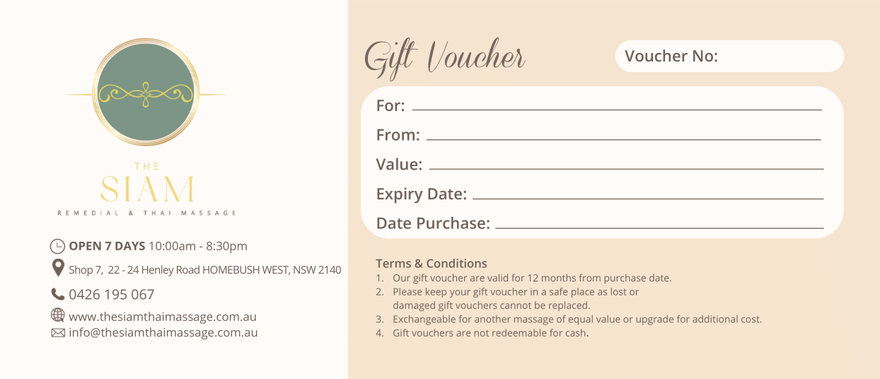 Gift Voucher The Siam Remedial & Thai Massage
