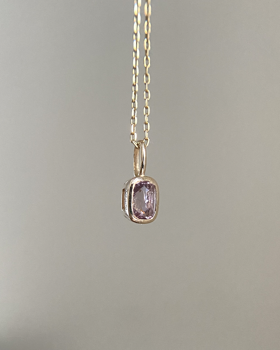Thumbnail: 14K Solid Gold 0.59 Carat Natural Light Pink Spinel Charm Fine Jewelry Pendant