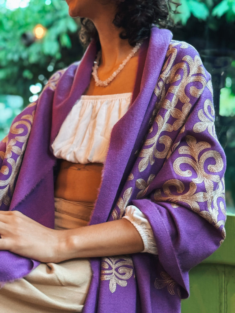 Miniatura: Lenço de Cashmere Violeta - Cazaquistão