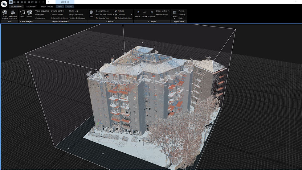 Nuvola di punti densa da rilievo con laser scanner - condominio