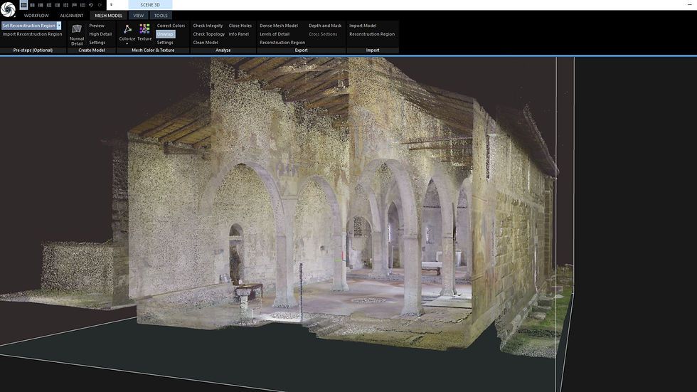 Nuvola di punti densa da rilievo con laser scanner - Chiesa di Almenno (BG)