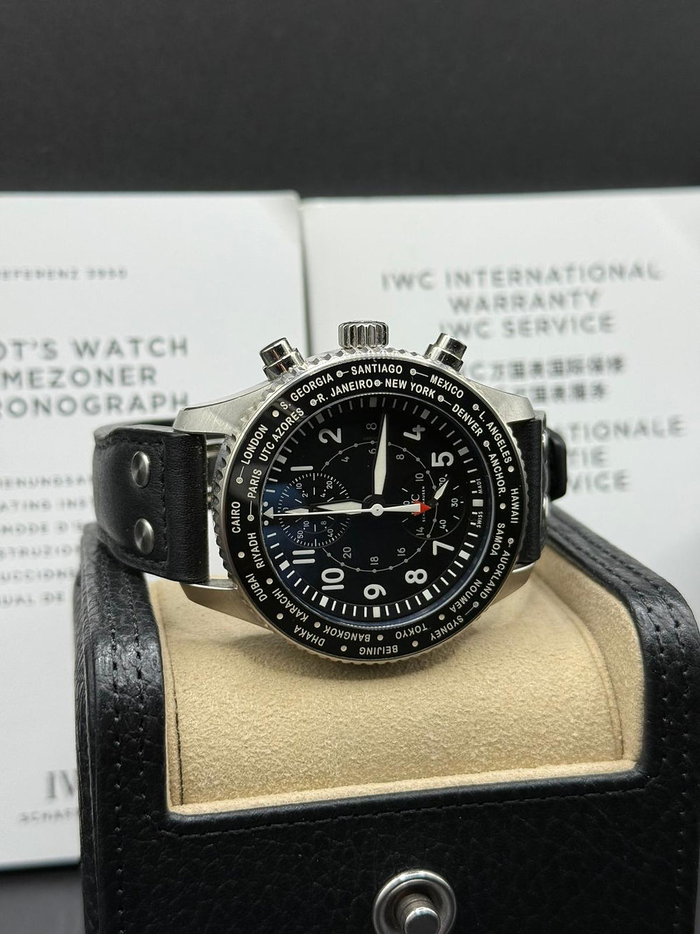 Thumbnail: IWC Pilot Timezoner Chronograph IW395001 Full Set DE