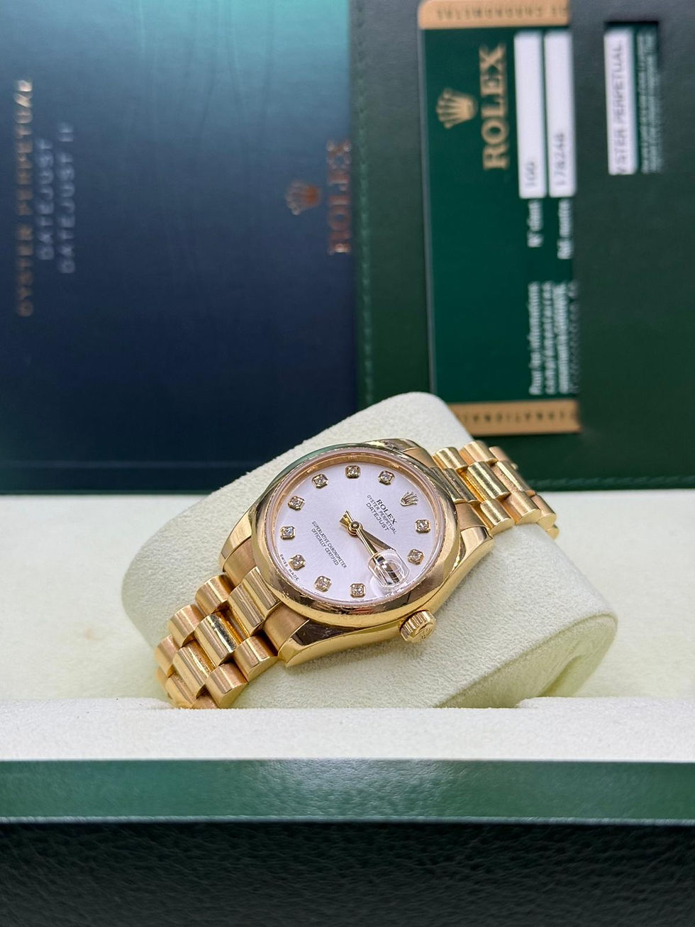 Thumbnail: Rolex Datejust 31MM 178248 Gelbgold DIA Full Set LC100