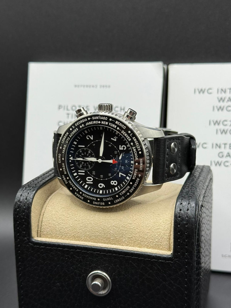 Thumbnail: IWC Pilot Timezoner Chronograph IW395001 Full Set DE