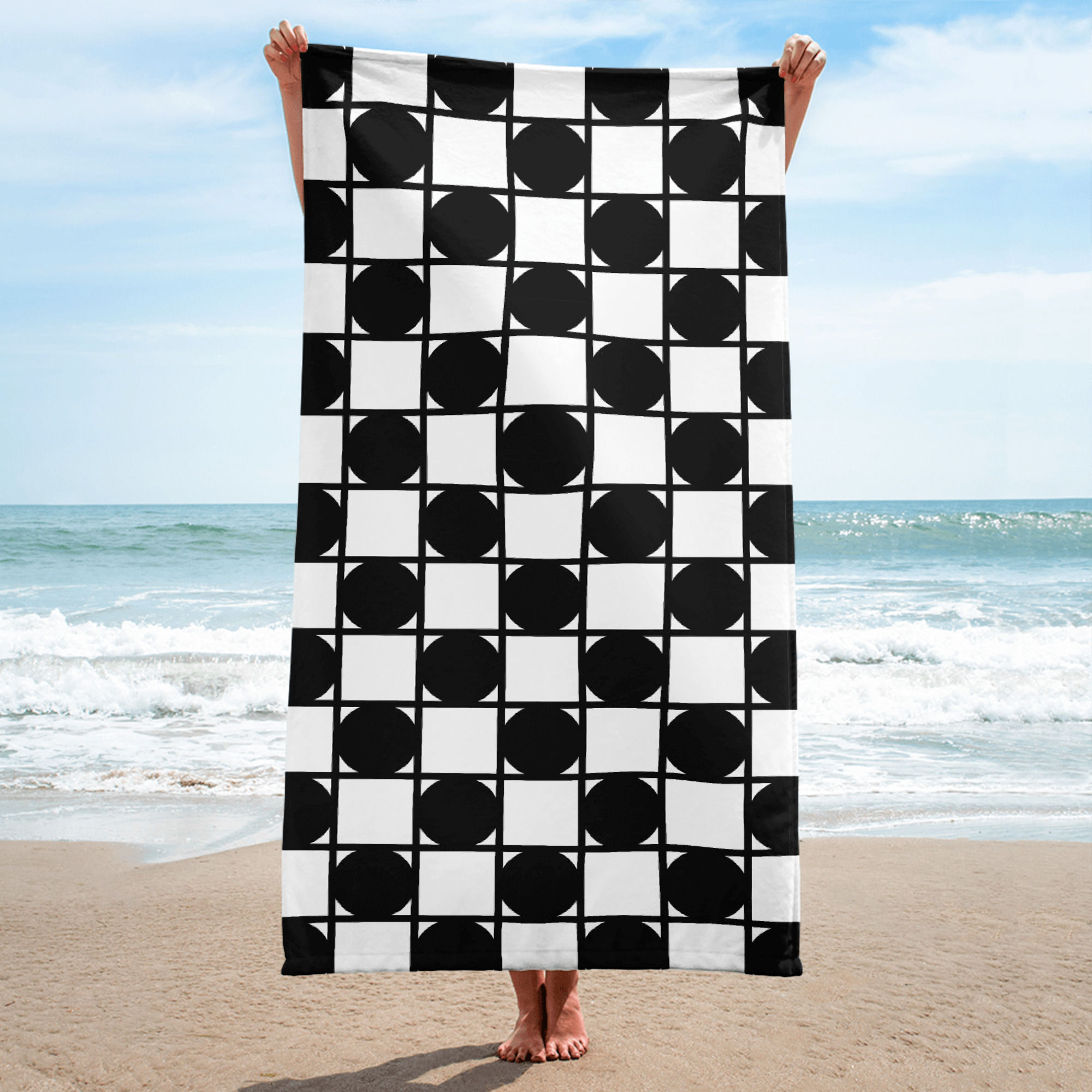 Towel Checkered Chess Design by Lady CC