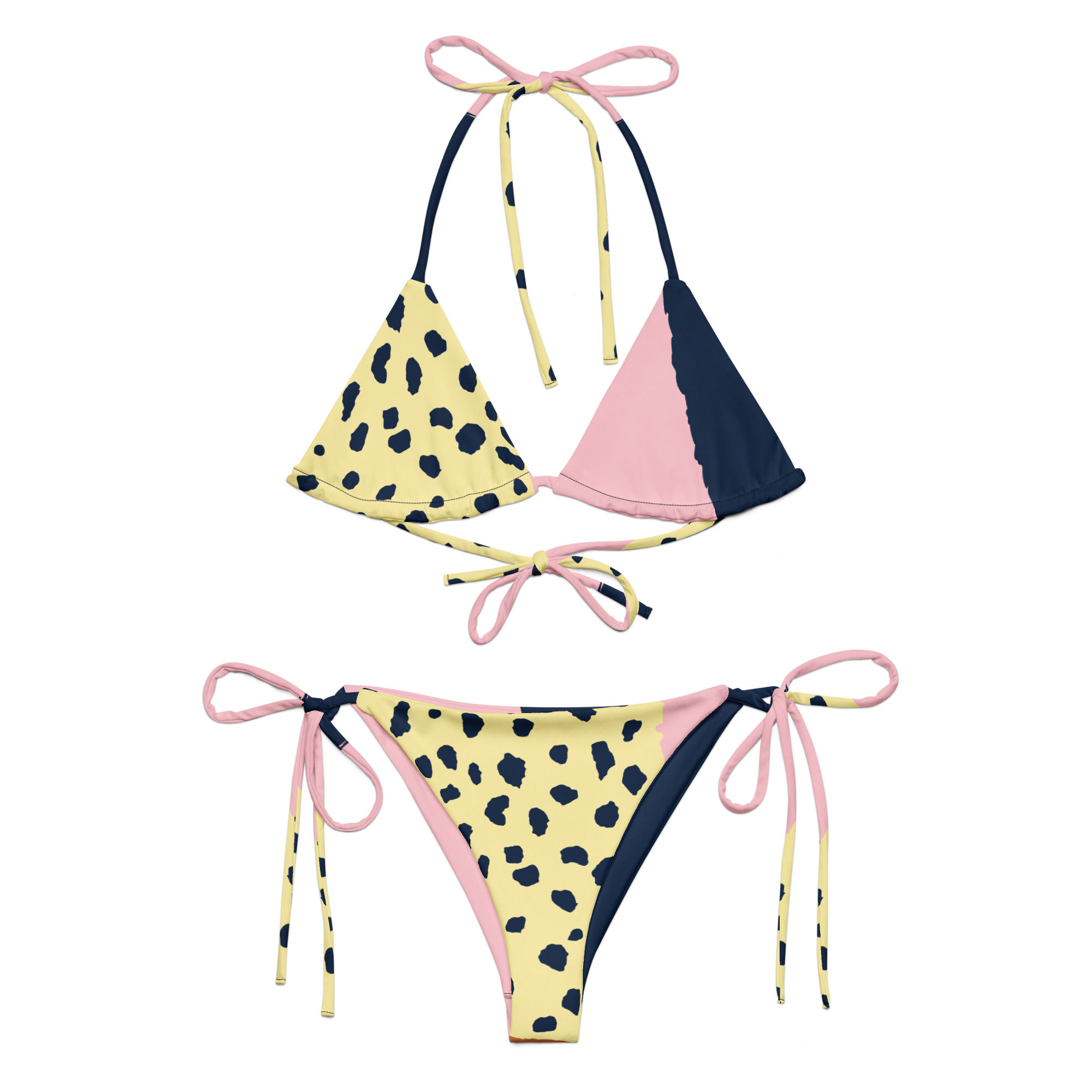 All-over print recycled string bikini