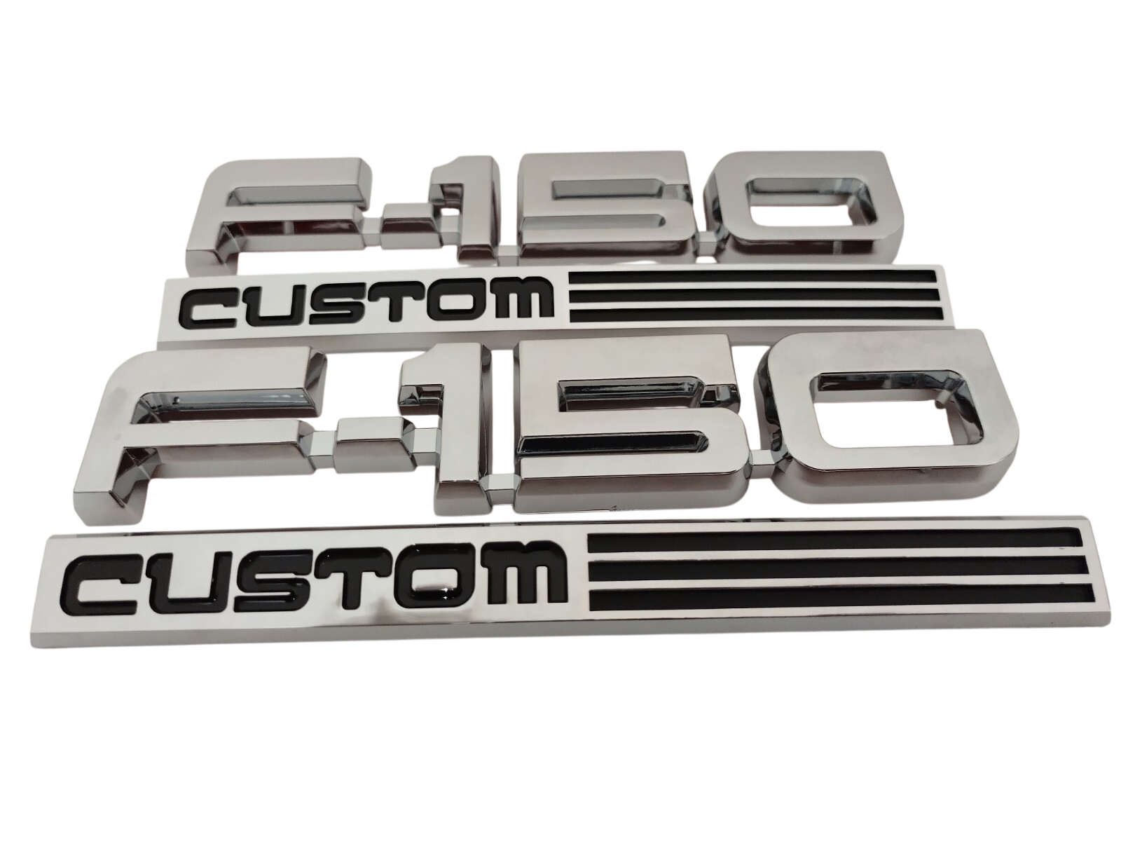 1987-1991 Ford F-150 Custom Fender Nameplate Emblem Badge Set