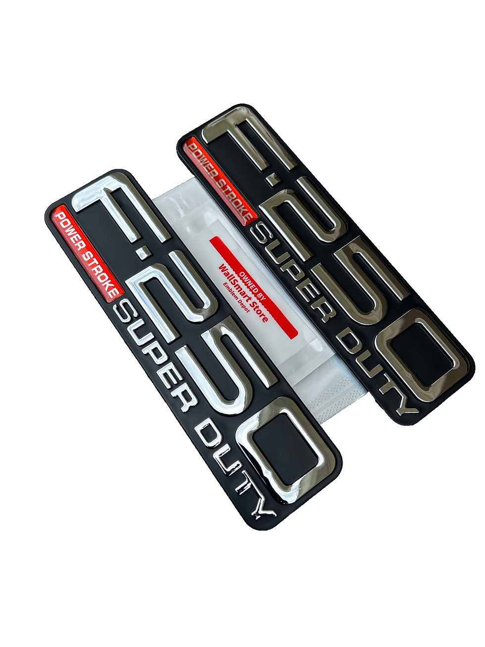 Front View 1999-2002 Ford F-250 Power Stroke Super Duty Fender 1C3Z-16720-AA Nameplate Set