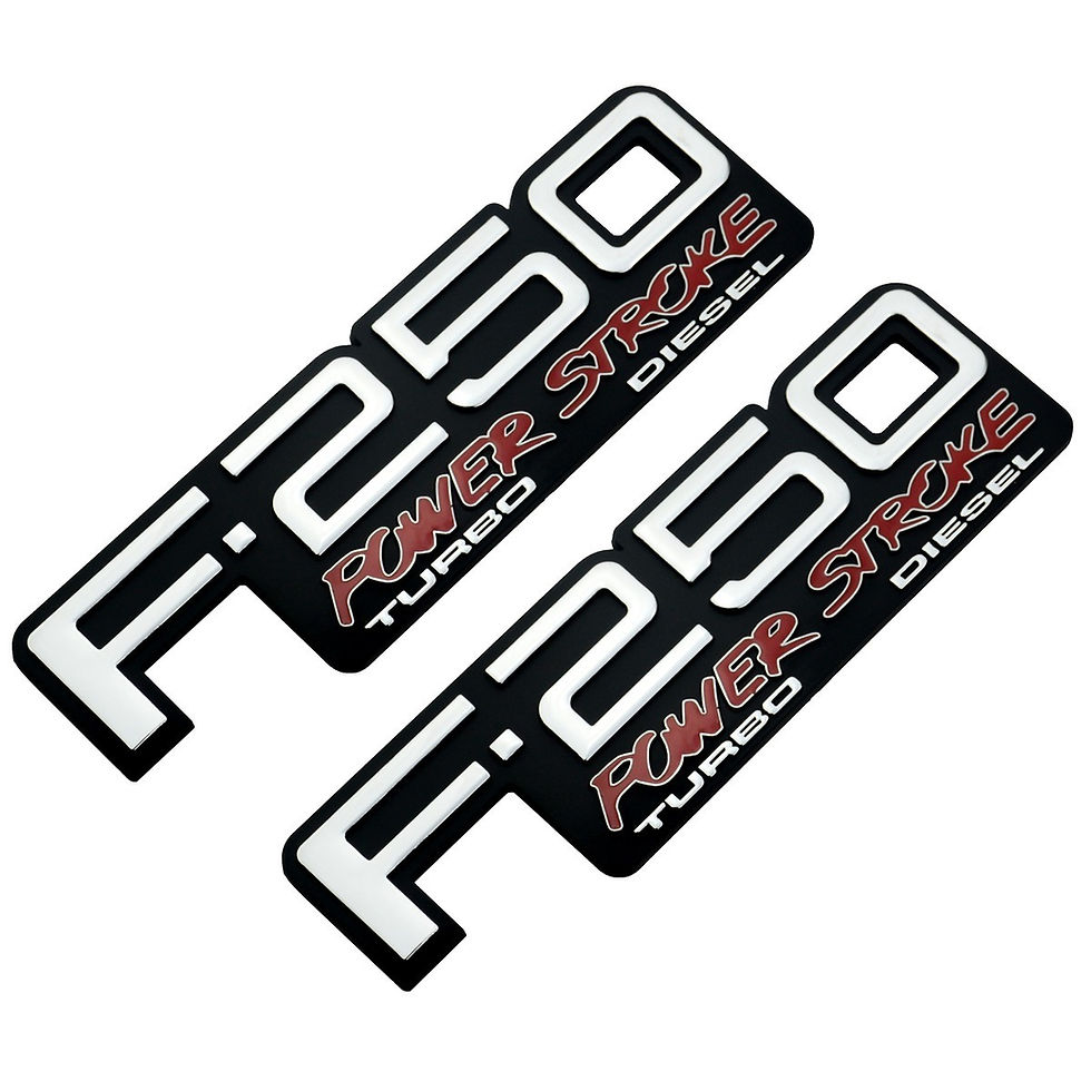 Thumbnail: 92-96 Truck F-250 Power Stroke Turbo Diesel Emblem Nameplate F5TZ-16720 Logo Set