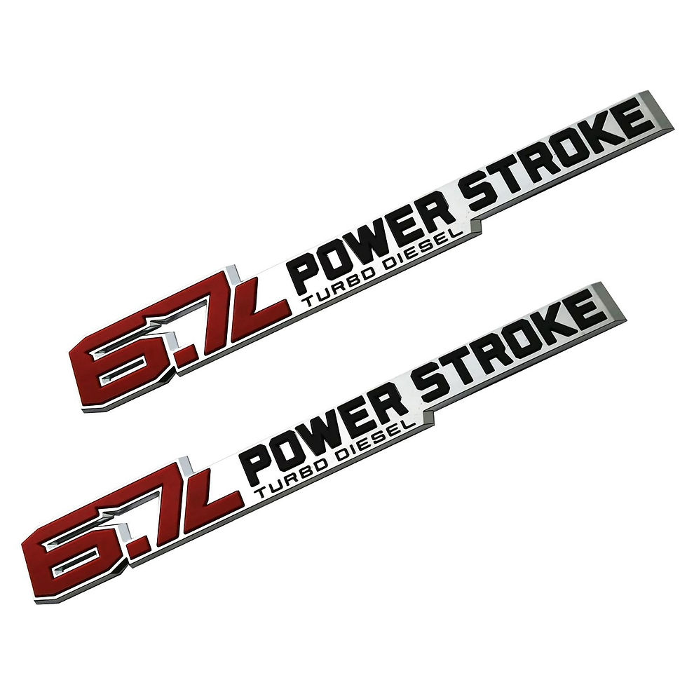 Thumbnail: 23-26 Power Stroke Turbo Diesel Fender Red & BlackNameplate PC3Z-9942528-B Set