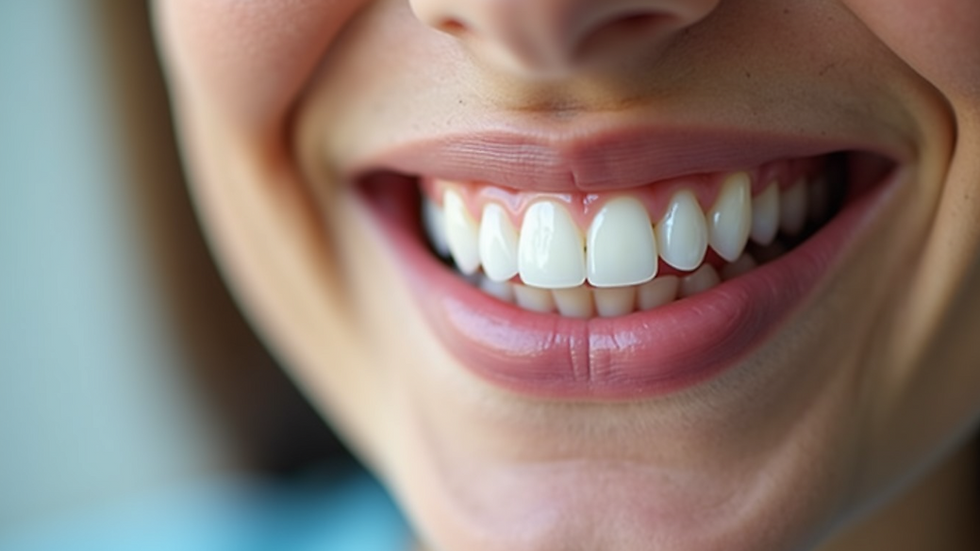 Close-up view of a bright white smile after dental treatment