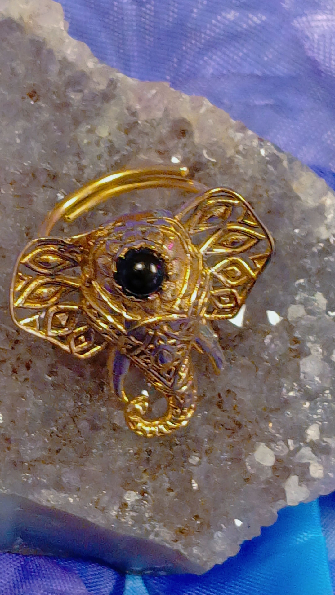 🌟GANESHA OBSIDIAN EYE OF DIVINE PROTECTION RING 💍🌟