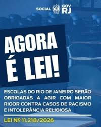 AGORA É LEI! 🌟 Lei Guilherme Lima Fortalece o Combate à Intolerância Religiosa e os casos de Racismo na rede pública e privada de ensino do Estado do Rio de Janeiro