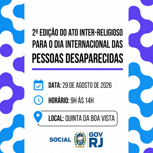 2ª EDIÇÃO DO ATO INTER-RELIGIOSO PELO DIA INTERNACIONAL DAS PESSOAS DESAPARECIDAS