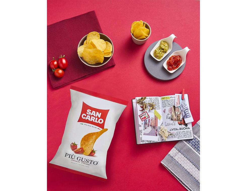 Thumbnail: 3 PIU GUSTO POMODORO SAN CARLO PATATINE - READY SALTED CRISP TOMATO FLAVOR 50GR