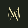 logotipo do site apenas com as letras MA em destaque, nas cores bege e verde escuro