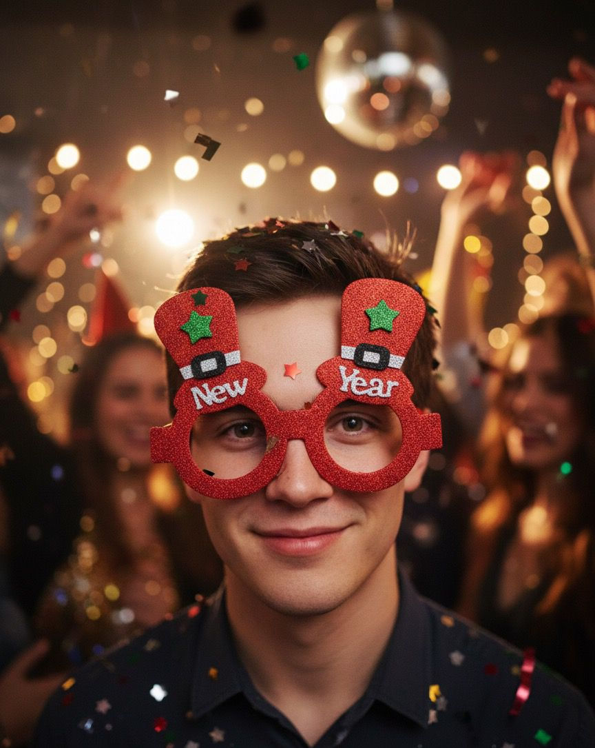 Kırmızı New Year Gözlüğü