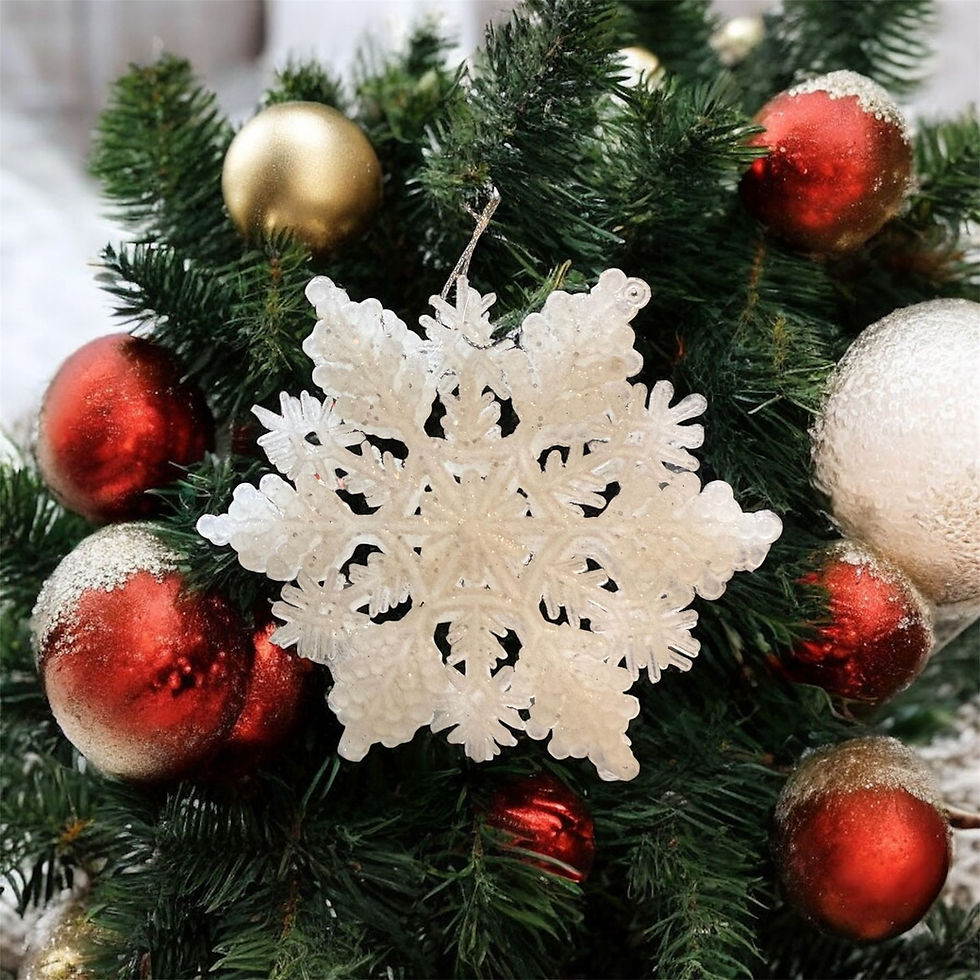 Küçük resim: 3’lü Yılbaşı Kar Tanesi Motifli Süs – Beyaz