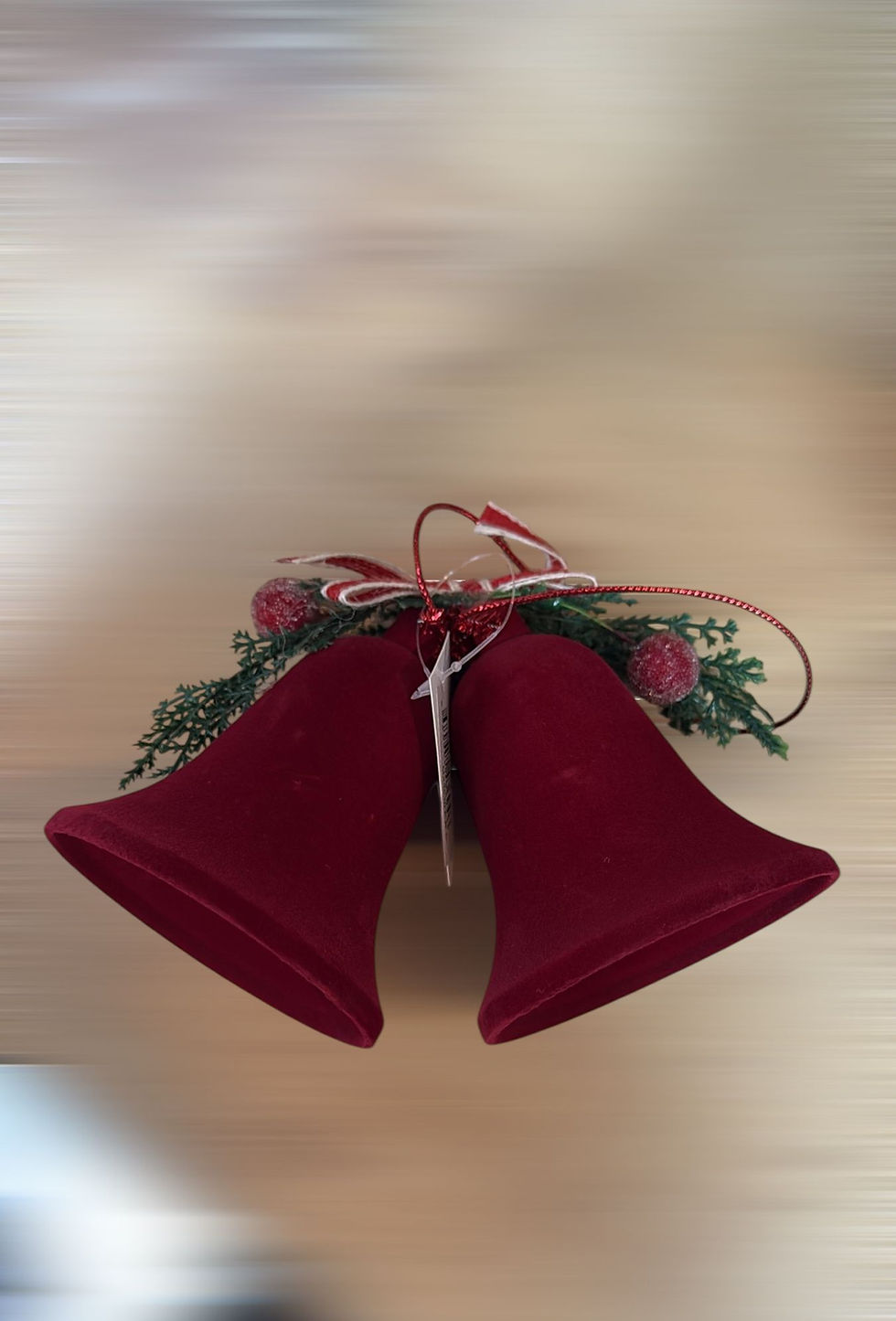 Küçük resim: Kadife 2'li Çan Yılbaşı Süsü Seti