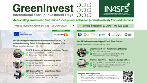 IN4SFS GreenInvest International Startup Investment Days 2026 Launched: Munich & Digital Deal Flow Connecting Startups, Investors and Innovation Ecosystems