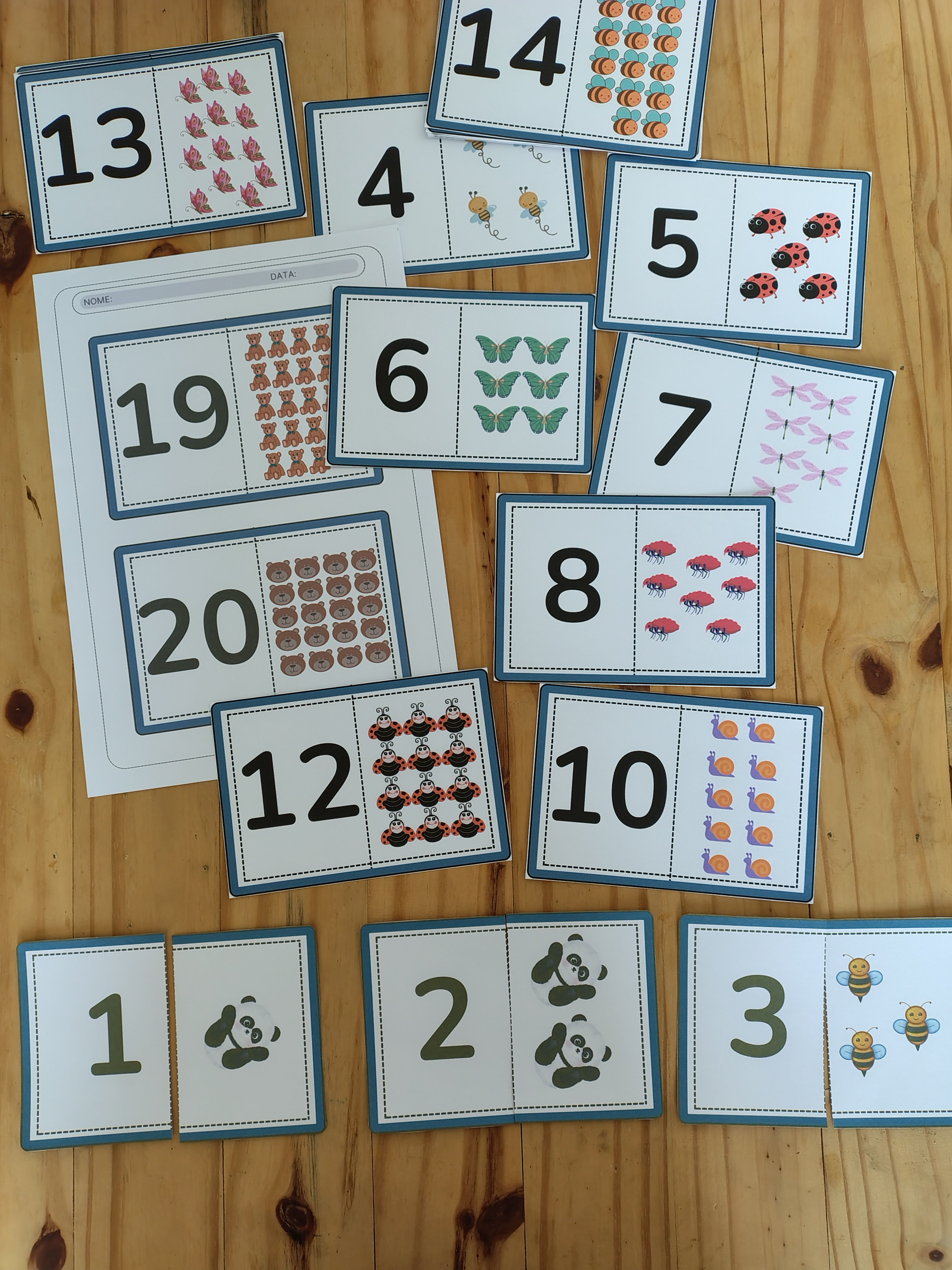 Quebra-cabeça numérico 1 à 20