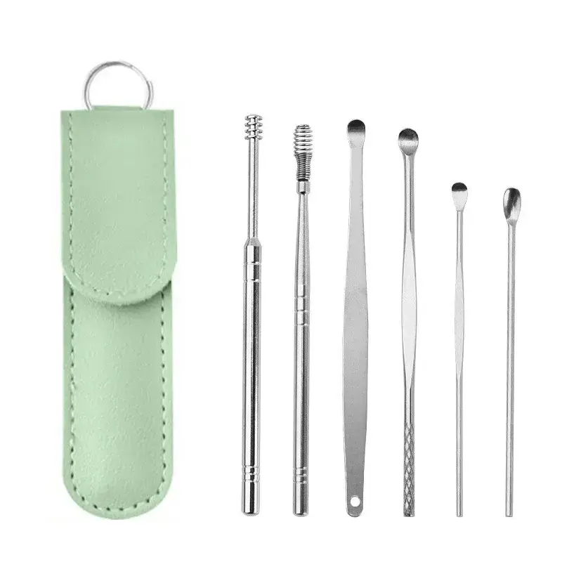Thumbnail: 6-Piece Ear Cleaning Kit With Spiral Pick And Curettes