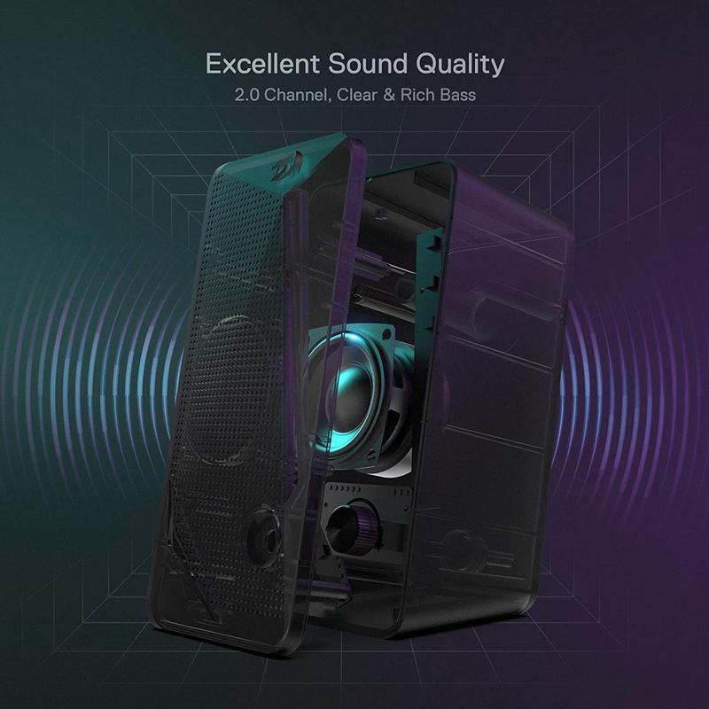 Thumbnail: Redragon Gs510 Waltz RGB Desktop Speakers, 2.0 Channel PC Computer Stereo Speake