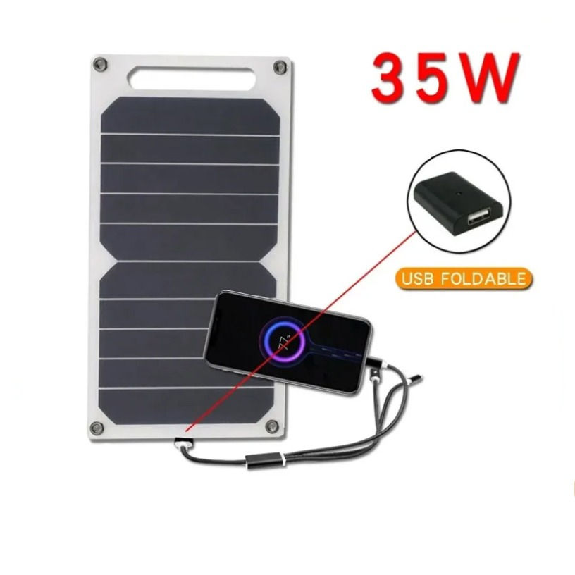 Thumbnail: For Outdoor Emergency USB-35W Waterproof Portable Charger Solar Panel Can Be
