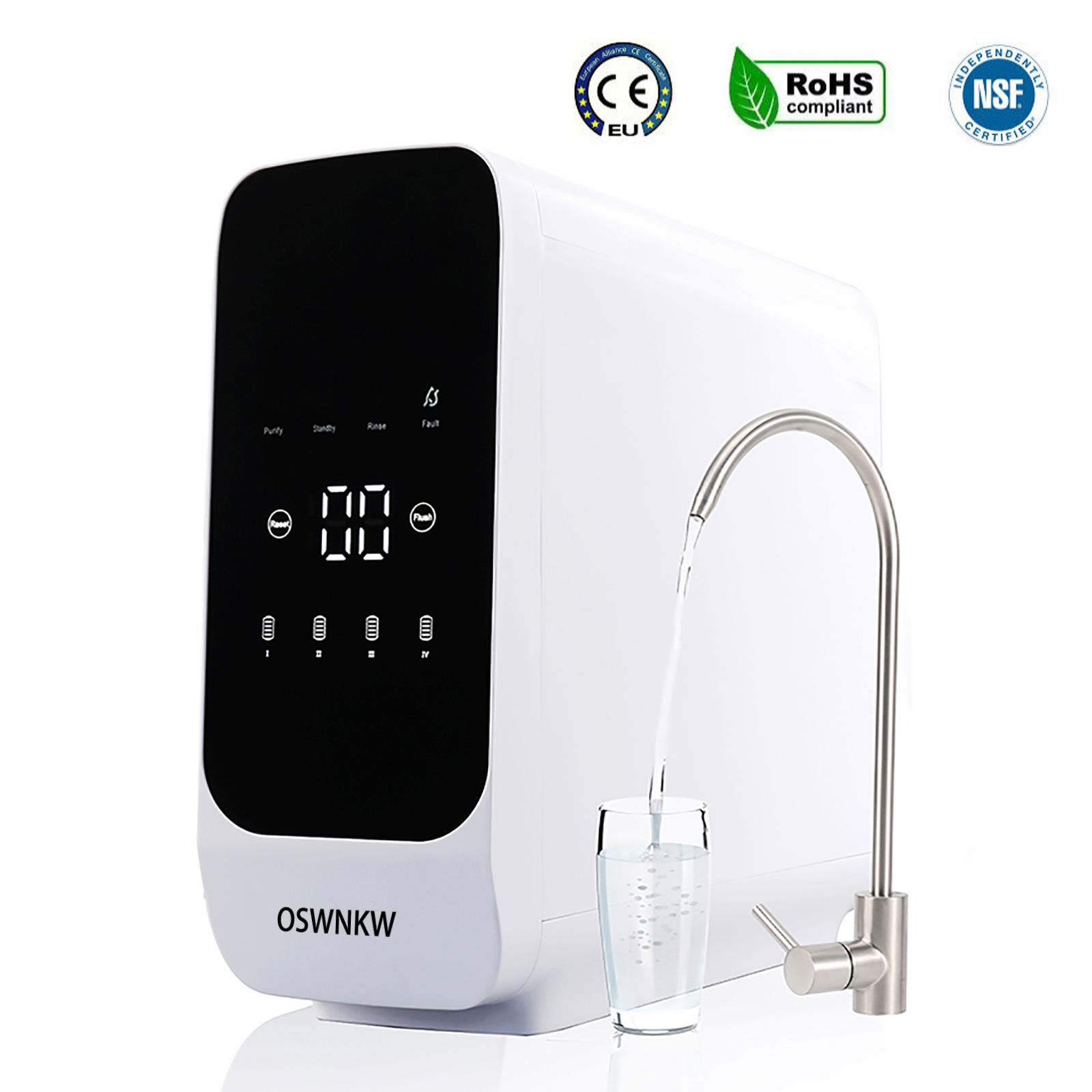 Oswnkw 600gpd High Flow Tankless Ro System, Reduce Tds, 1:2drain Ratio, Minerali