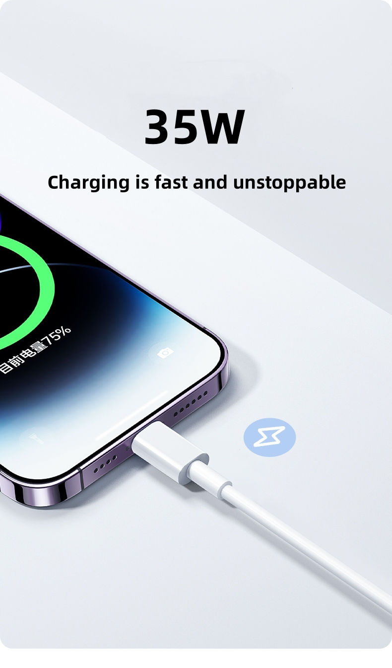 Thumbnail: For PD 35W Fast Quick Charger USB USB-C For iPhone 15 14 13 12 11 Pro Max Mini