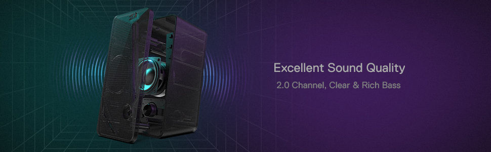 Thumbnail: Redragon Gs510 Waltz RGB Desktop Speakers, 2.0 Channel PC Computer Stereo Speake
