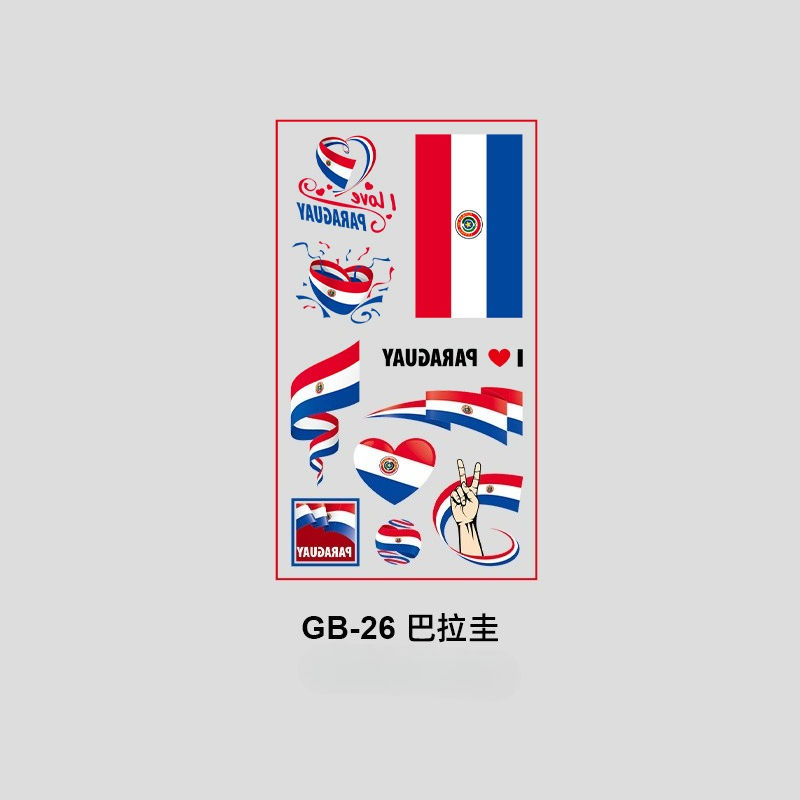Thumbnail: Waterproof National Flag Temporary Tattoos For 2026 World Cup Face Body St