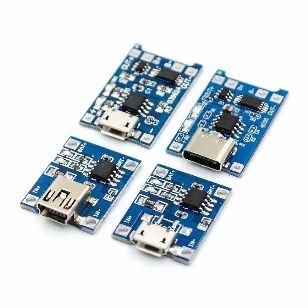 Thumbnail: 5V 1a Micro/USB-C/mini 18650 Tp4056 Lithium Battery Charger Module Charg