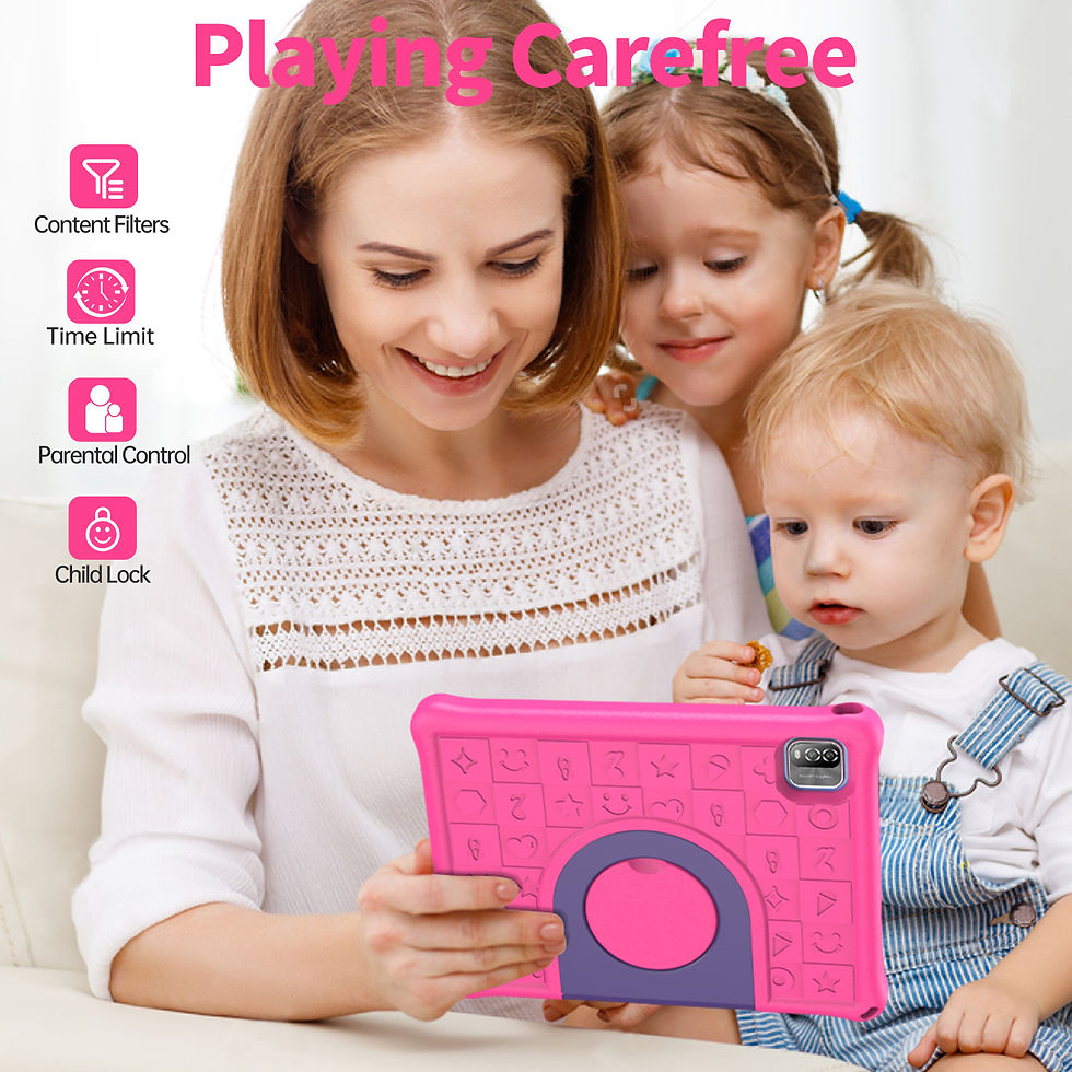 Thumbnail: Pritom 10.1 Inch Kids Tablet Android 15 WiFi 6 Quad Core Processor 3GB RAM 64GB