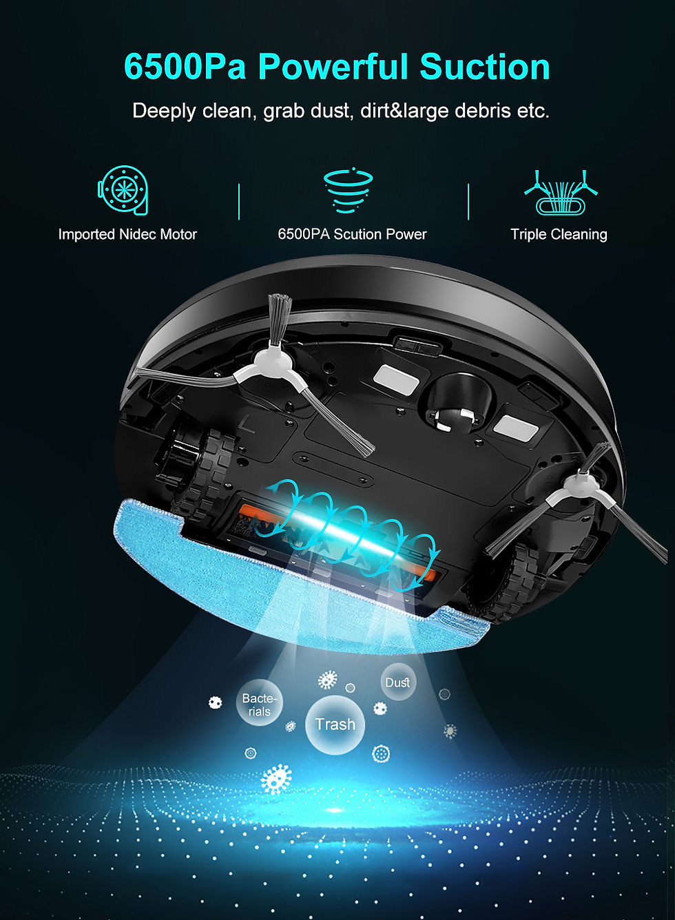 Thumbnail: Abir K30 Robot Vacuum Cleaner Auto-empty Station Lidar 6500pa
