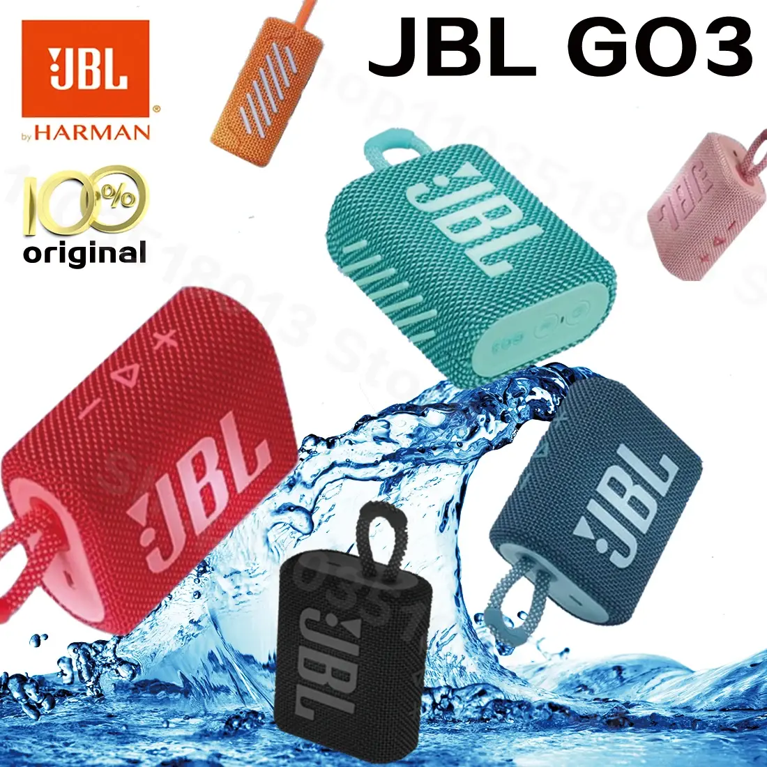 JBL Go 3 Wireless Bluetooth Speaker Portable Waterproof Speaker Outdoor