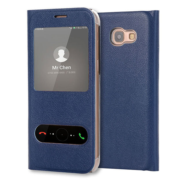 Thumbnail: Leather Flip Cover Case For Samsung Galaxy A3 A5 And A7 2017