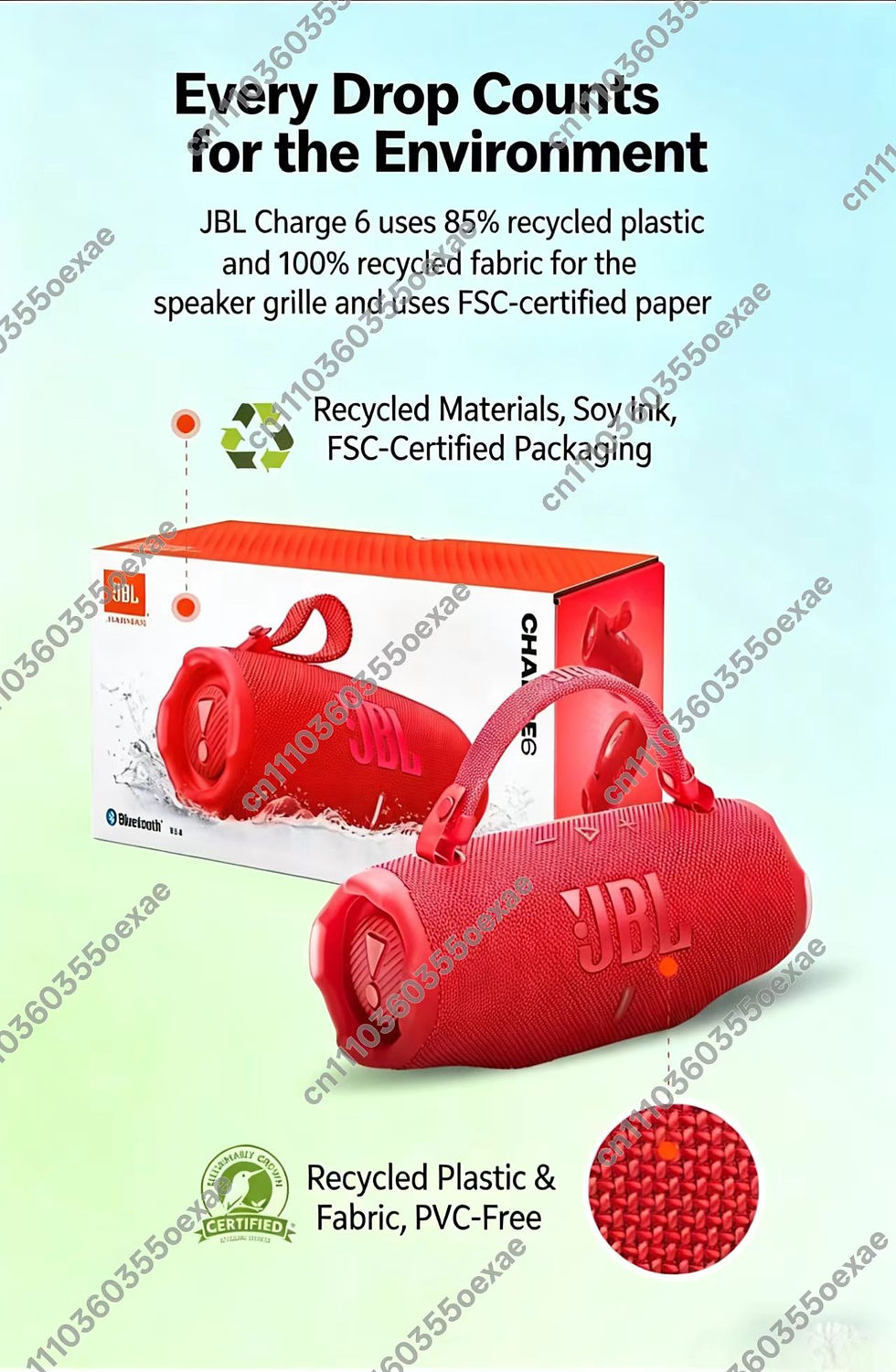 Thumbnail: JBL Charge 6 Shockwave 6G Portable Bluetooth Speaker Waterproof Portable Outdoor