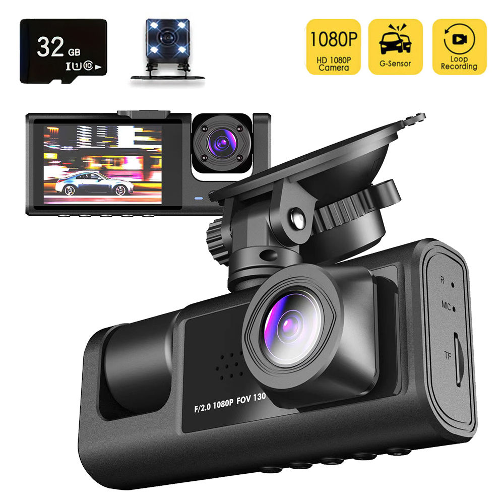 3 Camra Dash Cam For Cars Camera 1080p Car Dvr Vehicle Recorder Video Recorder